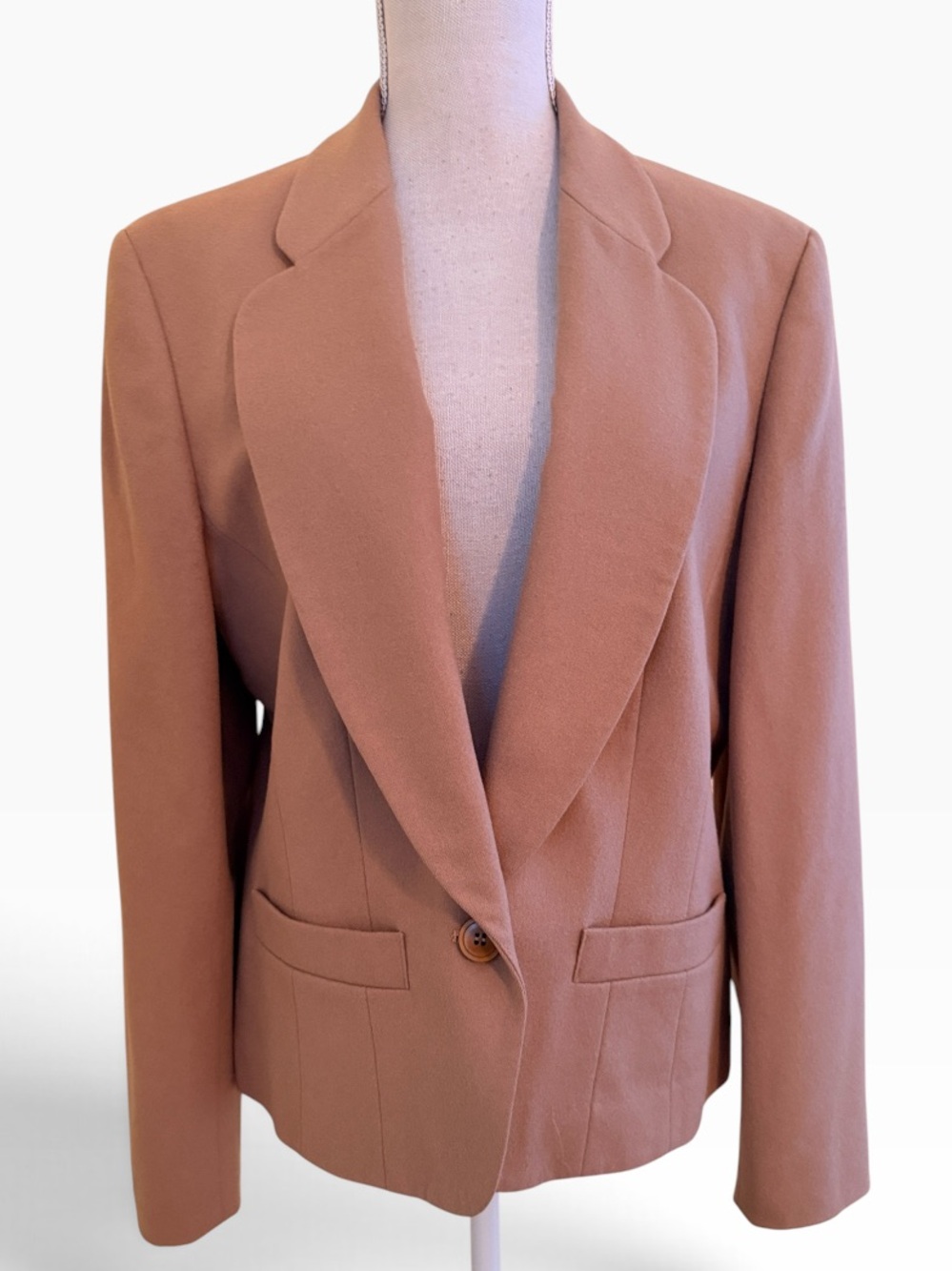 Pendleton Tan Wool Tailored Single-Button Vintage Blazer 14